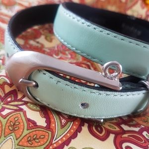 Kudos mint green 3/4 inch leather belt